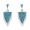 Southwest Silver And Turquoise Inlay Earrings EX31619
